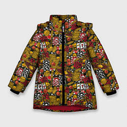 Куртка зимняя для девочки Игорный Дом Казино, цвет: 3D-красный