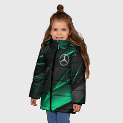 Куртка зимняя для девочки MERCEDES-BENZ AMG NEON STRIPES PETRONAS, цвет: 3D-черный — фото 2