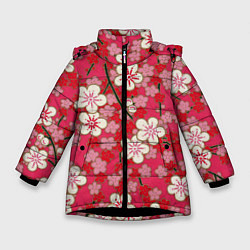 Куртка зимняя для девочки Пышная весна, цвет: 3D-черный