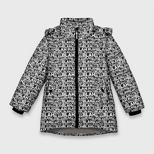 Зимняя куртка для девочки Надпись Бла Бла / 3D-Светло-серый – фото 1