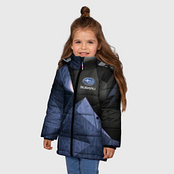 Куртка зимняя для девочки Subaru субару спорт, цвет: 3D-светло-серый — фото 2