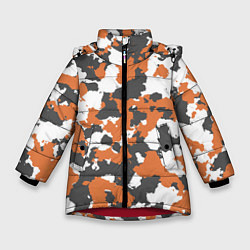 Куртка зимняя для девочки Orange Camo, цвет: 3D-красный