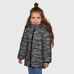 Куртка зимняя для девочки Тёмно-Серый Камуфляж Рыбака, цвет: 3D-черный — фото 2