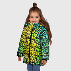 Куртка зимняя для девочки Кожа ящерицы, цвет: 3D-красный — фото 2