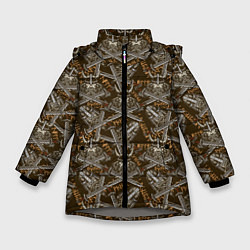 Куртка зимняя для девочки ВАРВАР ВОИН, цвет: 3D-светло-серый