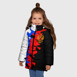 Куртка зимняя для девочки ТРИКОЛОР ФРАГМЕНТАЦИЯ, цвет: 3D-светло-серый — фото 2
