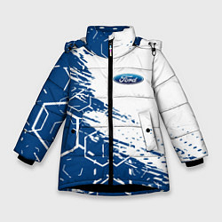 Куртка зимняя для девочки Форд ford, цвет: 3D-черный