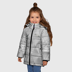Куртка зимняя для девочки JAGUR геометрические фигуры, цвет: 3D-черный — фото 2