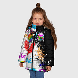 Куртка зимняя для девочки 6ix9ine сикс найн, цвет: 3D-красный — фото 2