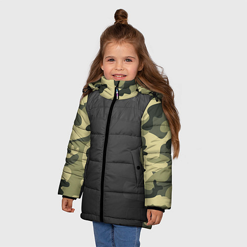 Зимняя куртка для девочки Бронижелет / 3D-Светло-серый – фото 3