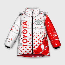 Куртка зимняя для девочки Toyota брызги, цвет: 3D-красный