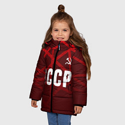 Куртка зимняя для девочки СССР КРАСНЫЕ ЛИНИИ, цвет: 3D-красный — фото 2