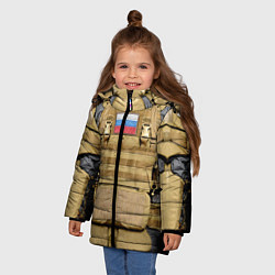Куртка зимняя для девочки Бронежилет- армия России, цвет: 3D-черный — фото 2