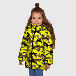 Куртка зимняя для девочки Камуфляж Жёлто-Коричневый, цвет: 3D-красный — фото 2
