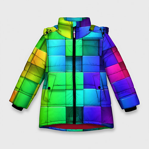 Зимняя куртка для девочки Color geometrics pattern Vanguard / 3D-Красный – фото 1