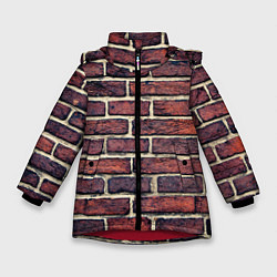 Куртка зимняя для девочки Brick Wall, цвет: 3D-красный