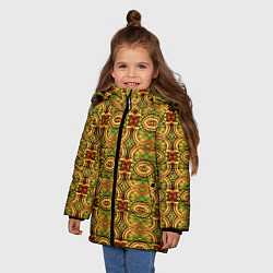 Куртка зимняя для девочки Абстрактные узоры, цвет: 3D-черный — фото 2