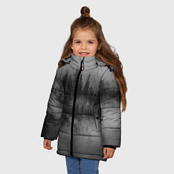 Куртка зимняя для девочки Туманный лес - природа, цвет: 3D-светло-серый — фото 2