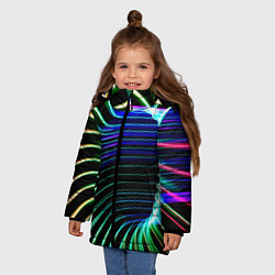 Куртка зимняя для девочки Portal Fashion pattern Neon, цвет: 3D-светло-серый — фото 2