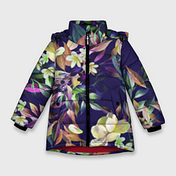 Куртка зимняя для девочки Цветы Красочный Букет, цвет: 3D-красный
