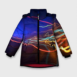 Куртка зимняя для девочки Neon vanguard pattern Lightning Fashion 2023, цвет: 3D-красный