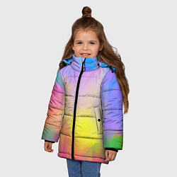 Куртка зимняя для девочки Красочный неон, цвет: 3D-красный — фото 2