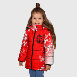 Куртка зимняя для девочки СССР - КУЛАК Брызги, цвет: 3D-красный — фото 2