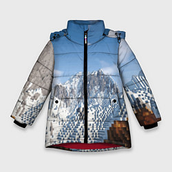 Куртка зимняя для девочки Minecraft Mountains Video game, цвет: 3D-красный