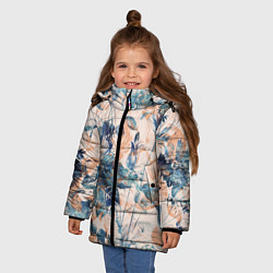 Куртка зимняя для девочки Цветы Воздушный Букет, цвет: 3D-красный — фото 2