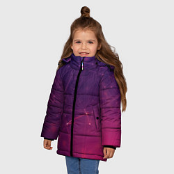 Куртка зимняя для девочки Абстрактные взаимосвязанные линии, цвет: 3D-черный — фото 2
