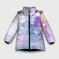 Куртка зимняя для девочки Абстрактные блики, цвет: 3D-черный