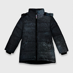Куртка зимняя для девочки Темная текстура, цвет: 3D-черный