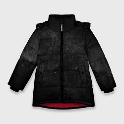 Куртка зимняя для девочки Черный космос black space, цвет: 3D-красный