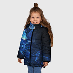 Куртка зимняя для девочки Трехмерные кубы, цвет: 3D-светло-серый — фото 2