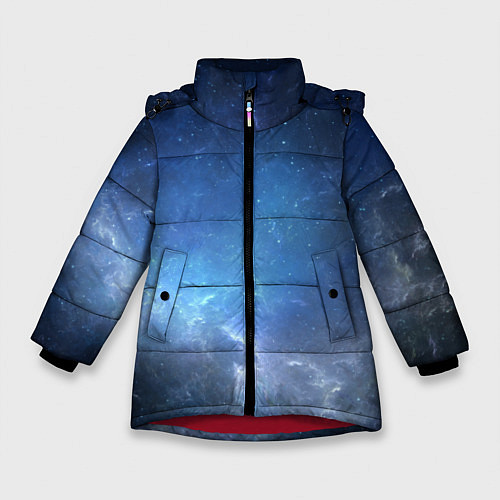 Зимняя куртка для девочки Манящий космос / 3D-Красный – фото 1