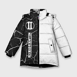 Куртка зимняя для девочки RDR 2 Графика По вертикали, цвет: 3D-черный
