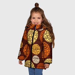 Куртка зимняя для девочки ТЕКСТУРА МОЛЕКУЛ, цвет: 3D-светло-серый — фото 2