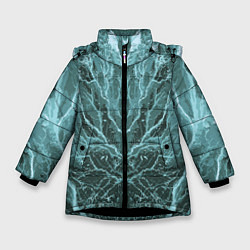 Куртка зимняя для девочки Абстрактная геометрическая графика ,цвет морской в, цвет: 3D-черный