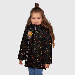 Куртка зимняя для девочки БАРСА Краска По вертикали, цвет: 3D-черный — фото 2