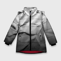 Куртка зимняя для девочки Мятая бумага Текстура Crumpled Paper Texture, цвет: 3D-красный