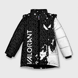 Куртка зимняя для девочки Valorant - Паттерн надписи, цвет: 3D-черный