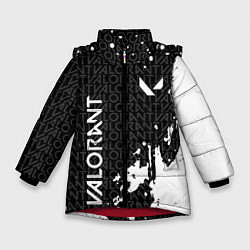 Куртка зимняя для девочки Valorant - Паттерн надписи, цвет: 3D-красный