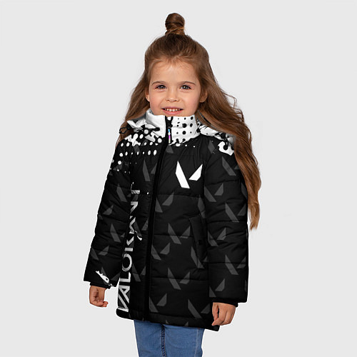 Зимняя куртка для девочки Valorant ВАЛОРАНТ паттерн / 3D-Светло-серый – фото 3