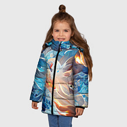 Куртка зимняя для девочки Ice & flame, цвет: 3D-черный — фото 2