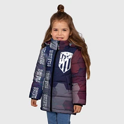 Куртка зимняя для девочки ATLETICO MADRID - Соты, цвет: 3D-черный — фото 2