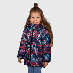 Куртка зимняя для девочки ОПТИЧЕСКАЯ ИЛЛЮЗИЯ ЦИФР, цвет: 3D-красный — фото 2