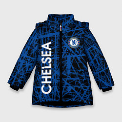Куртка зимняя для девочки CHELSEA F C, цвет: 3D-черный