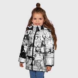 Куртка зимняя для девочки Ванпанчмен паттерн, цвет: 3D-красный — фото 2