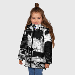 Куртка зимняя для девочки Токийский гуль паттерн, цвет: 3D-светло-серый — фото 2