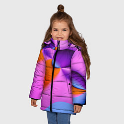 Куртка зимняя для девочки Абстрактная красочная композиция Лето Abstract col, цвет: 3D-светло-серый — фото 2
